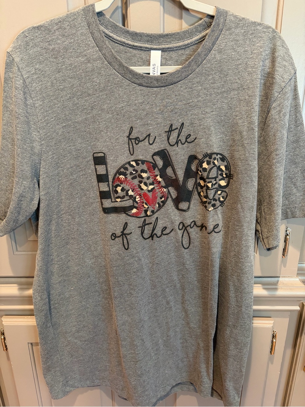 Bella Canvas Gray 'For the Love of the Game' Graphic Tee